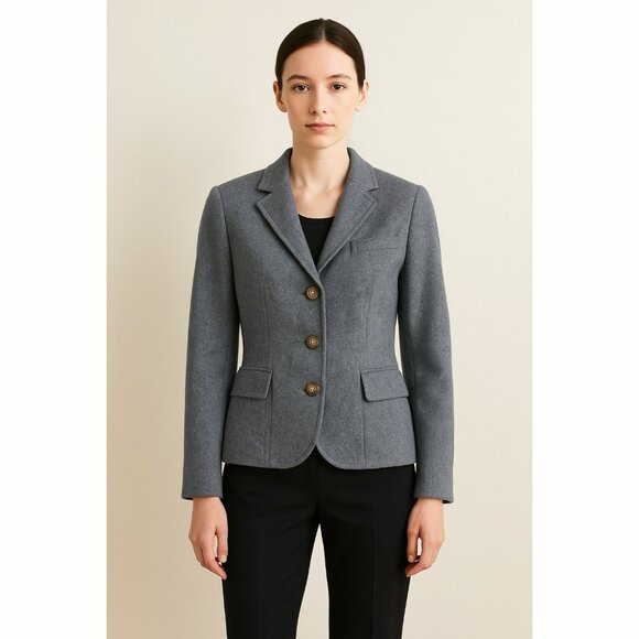 Talbots Women’s 12P Wool Blazer Blue Classic Preppy Quiet Luxury Minimalist - Picture 1 of 9